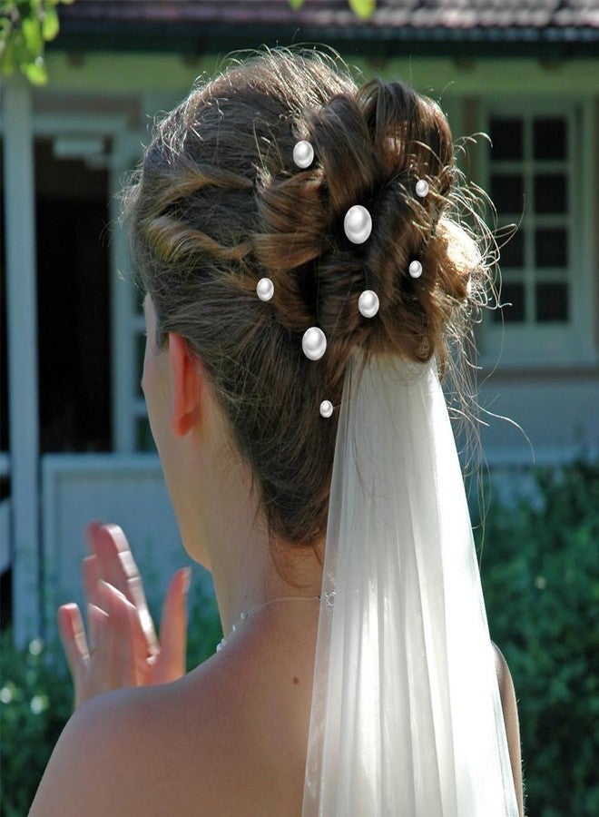 nuozodki Pearl Hair Pins, 18 Packs, Silver, Wedding & Everyday Use, 5 Sizes, Alloy & Plastic, Clip-on, Women's, Adults, Brides & Bridesmaids - Image 2